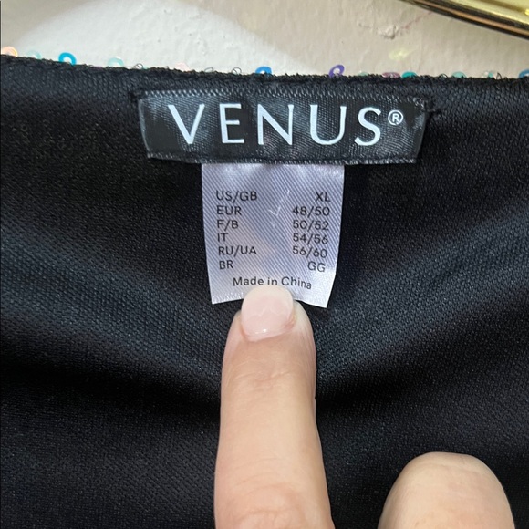 VENUS Black and Pink Sequin Blouse - Picture 2 of 3